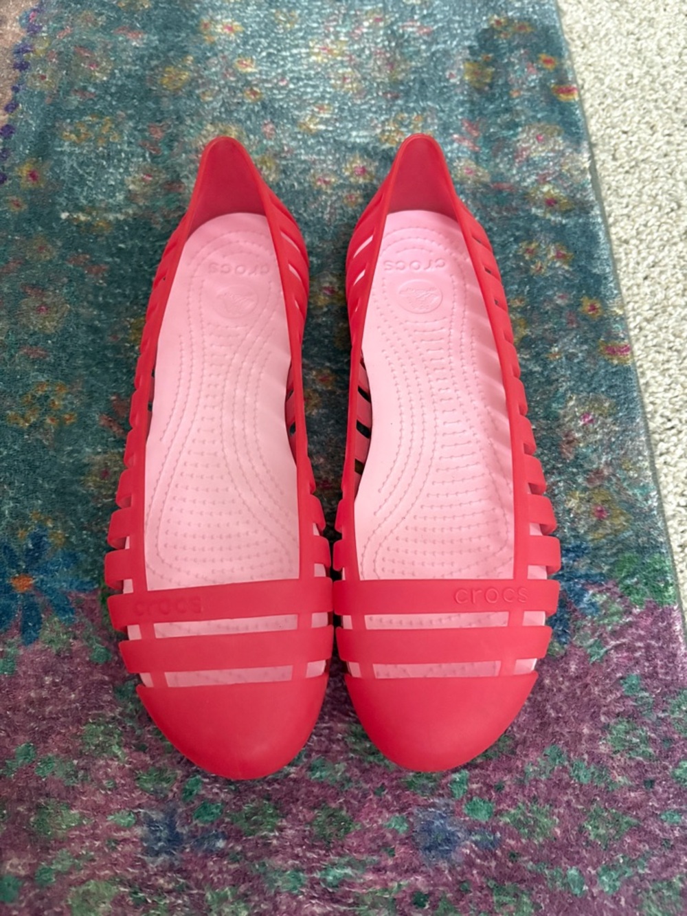 Crocs Adrina II Closed Toe Slip On Jelly Flats Women’s Size 10 Ballet Shoes Pink